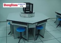 6 угловых модульных мебелей лаборатории, столешница феноловой смолы для лаборатории компьютера школы